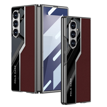 Galaxy Z Fold7 Thin Electroplated Leather Shockproof Blade Case