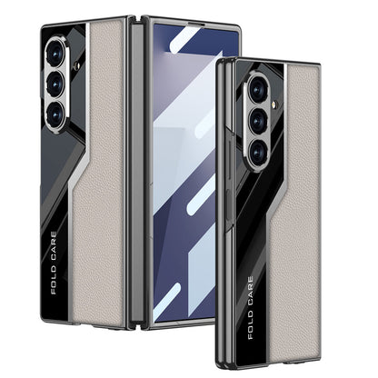 Galaxy Z Fold7 Thin Electroplated Leather Shockproof Blade Case