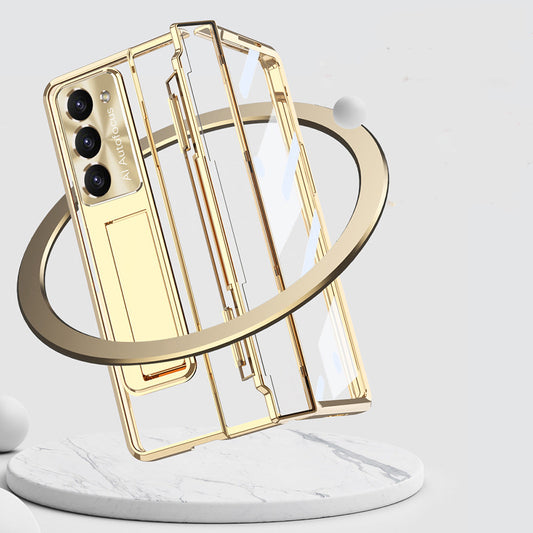 Galaxy Z Fold7 Transparent Case with Kickstand & Hinge Protection