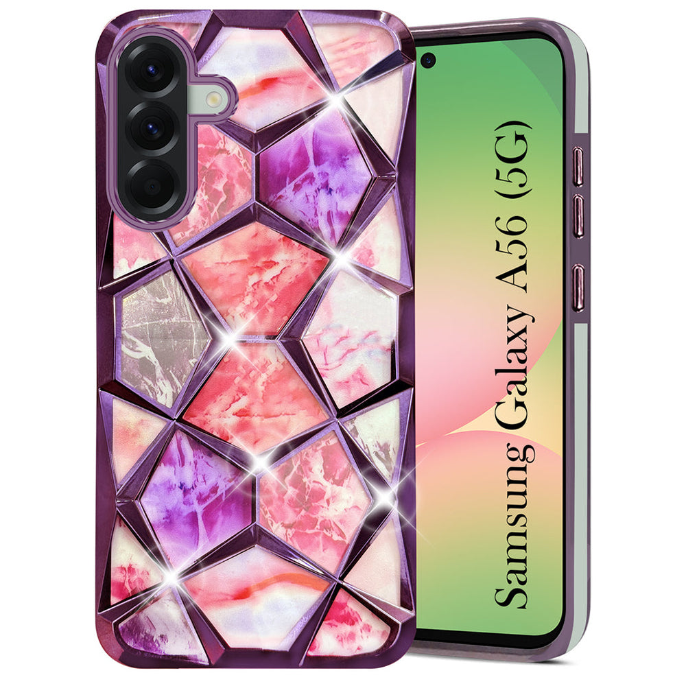 Galaxy A56/A36 Glitter Diamond Case – Dual Design Sparkle Back Cover for Stylish Protection