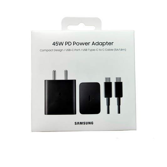 Samsung 45W Super Fast Charger with USB Type-C to Type-C Cable – Luxury Adaptive Power Delivery
