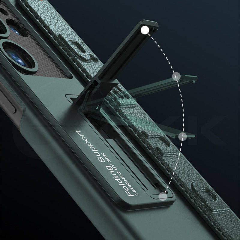 Galaxy S24 Series Wristband Strap With Kickstand Holder Bracket Case