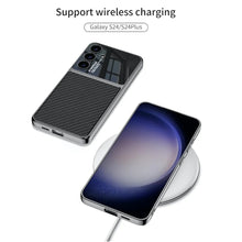 Load image into Gallery viewer, Galaxy S24 Duo-Tone Leather Case – Electroplated Shockproof Cover
