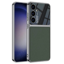Load image into Gallery viewer, Galaxy S24 Duo-Tone Leather Case – Electroplated Shockproof Cover
