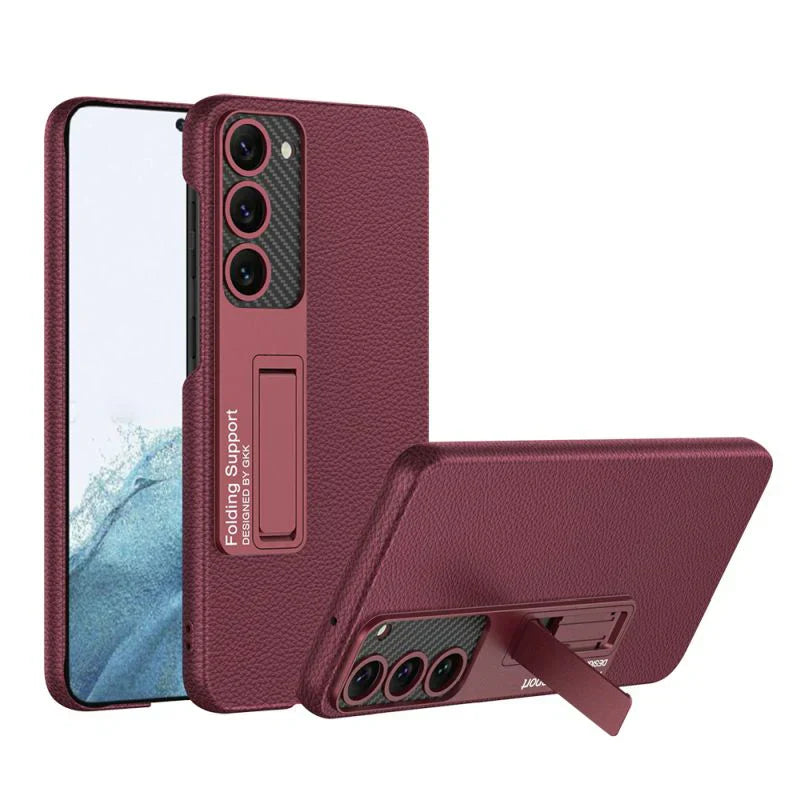 Galaxy S24 Luxury Leather Standing Case – Slim & Elegant Design