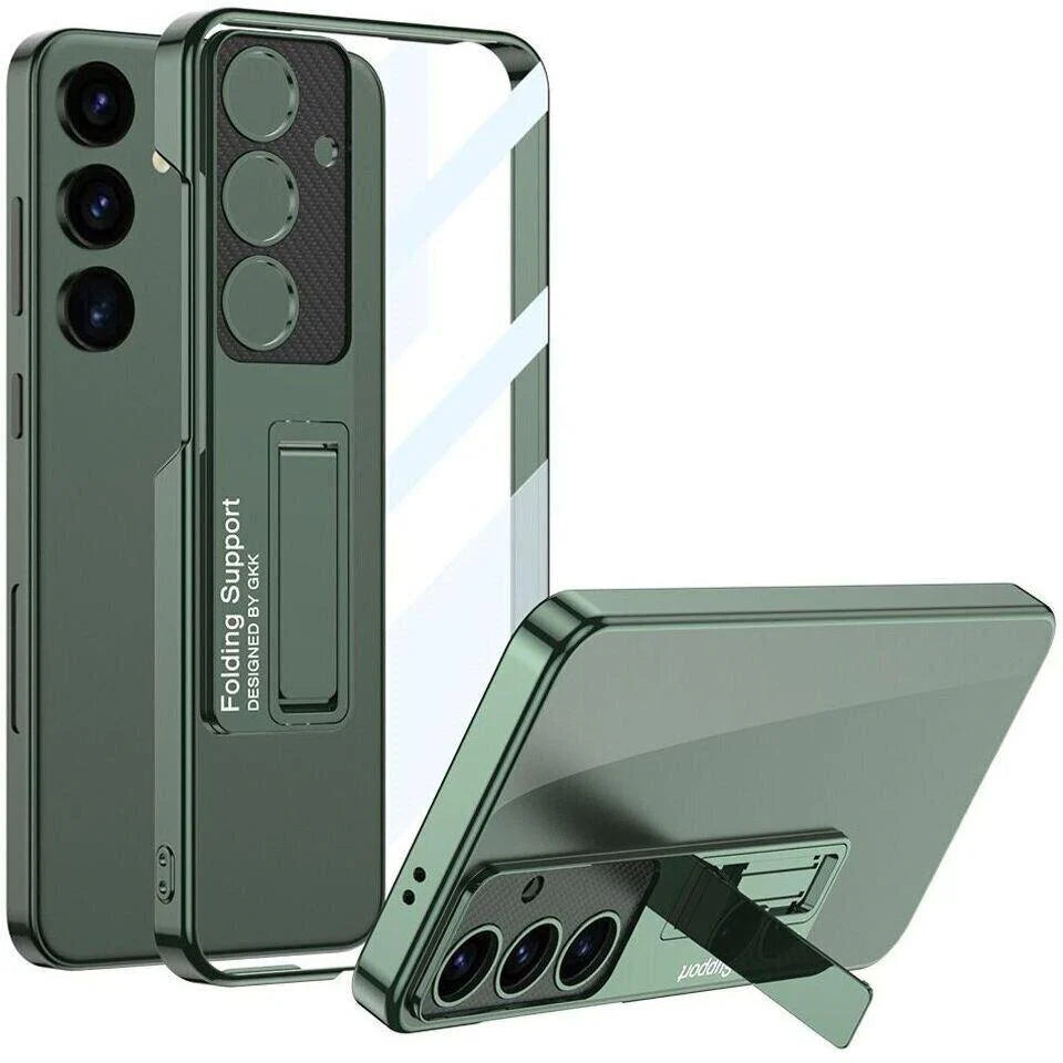 Galaxy S24 Phantom Transparent Case with Kickstand – Plated Edges