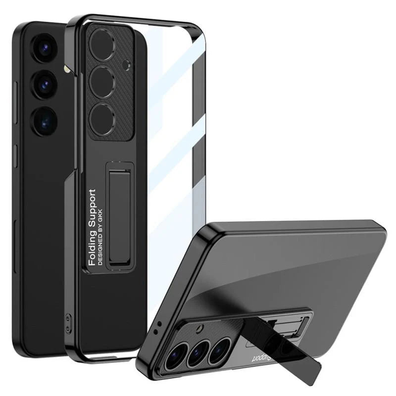 Galaxy S24 Phantom Transparent Case with Kickstand – Plated Edges