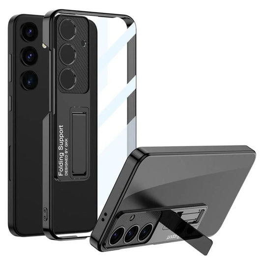 Galaxy S24 Phantom Transparent Case with Kickstand – Plated Edges