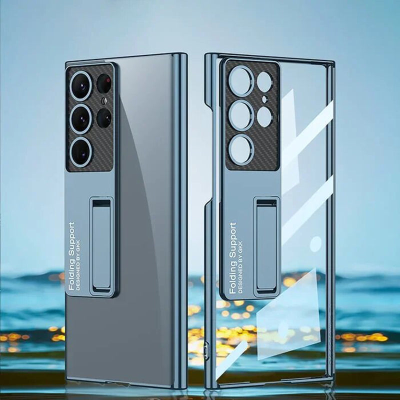 Galaxy S24 Series Phantom With Stand Transparent Plating Support Case