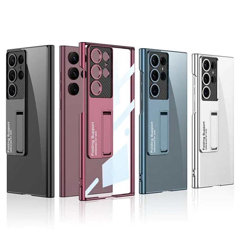 Galaxy S24 Series Phantom With Stand Transparent Plating Support Case