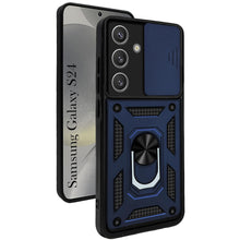 Load image into Gallery viewer, Galaxy S24 Hybrid Dual Armor Case with Camera Slide Cover – Shockproof Polycarbonate Protection
