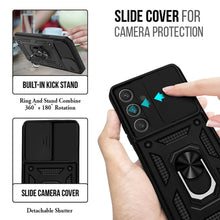 Load image into Gallery viewer, Galaxy S24 Hybrid Dual Armor Case with Camera Slide Cover – Shockproof Polycarbonate Protection
