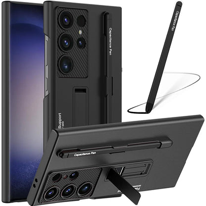Galaxy S24 Series Full Protection With Magnetic Hinge & Touch Pen Case