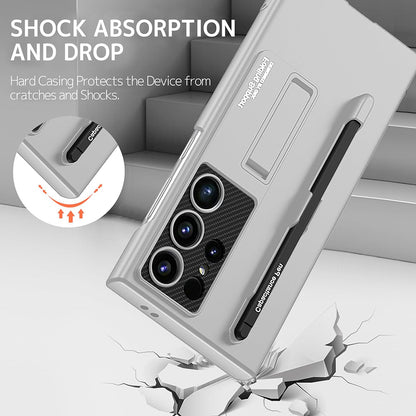 Galaxy S24 Series Full Protection With Magnetic Hinge & Touch Pen Case