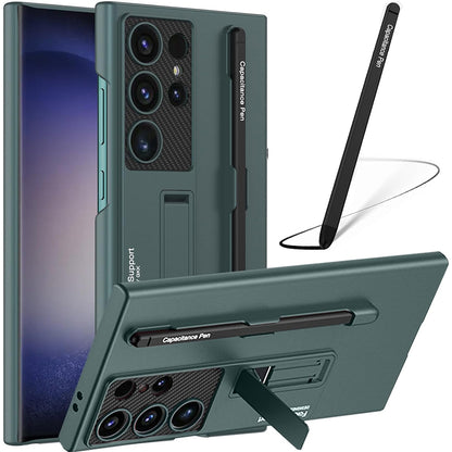 Galaxy S24 Series Full Protection With Magnetic Hinge & Touch Pen Case