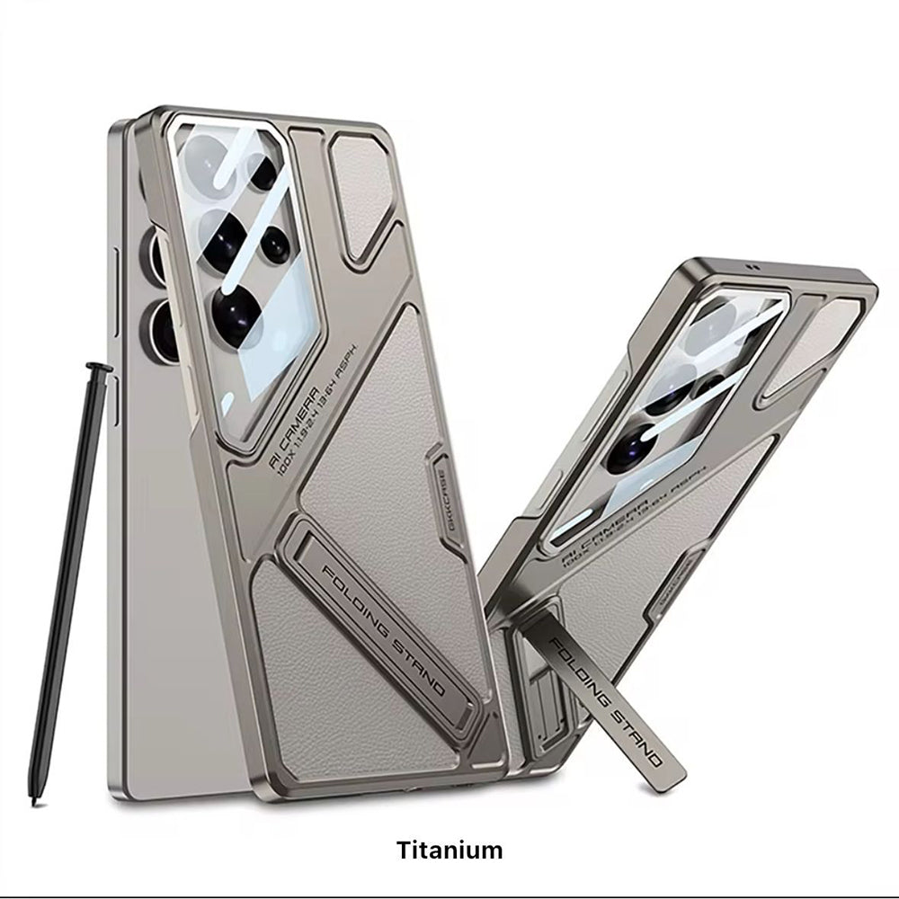 Galaxy S24 Ultra GKK Matte Leather Folding With Stand Case