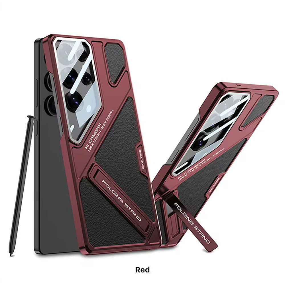 Galaxy S24 Ultra GKK Matte Leather Folding With Stand Case