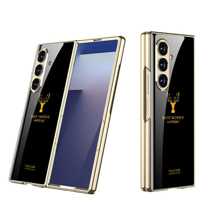 Galaxy Z Fold8 Ultra Luxurious Deer Pattern Inspirational Glass Case