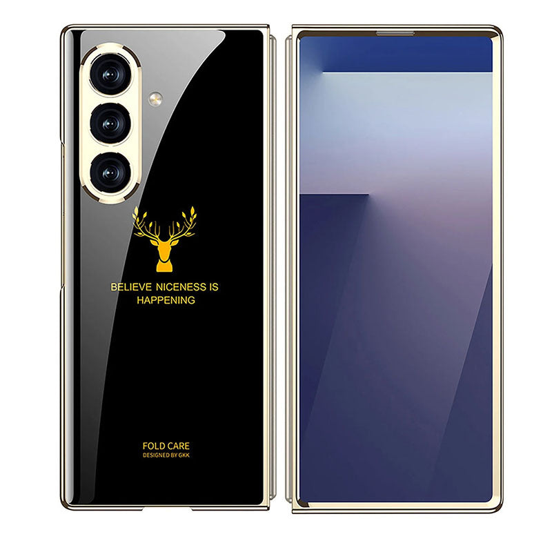 Galaxy Z Fold8 Ultra Luxurious Deer Pattern Inspirational Glass Case