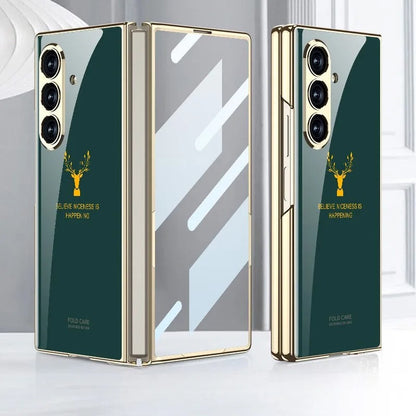 Galaxy Z Fold8 Ultra Luxurious Deer Pattern Inspirational Glass Case