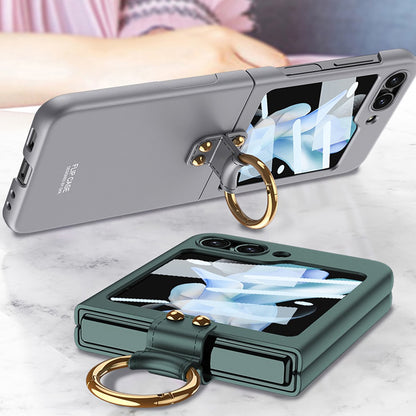 Galaxy Z Flip5 Luxury Ring Holder Matte Shockproof Case