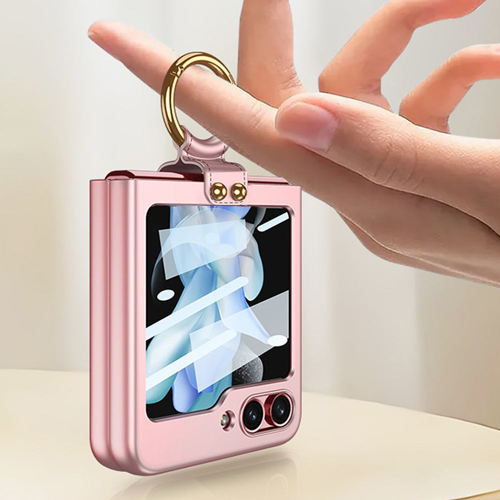 Galaxy Z Flip5 Luxury Ring Holder Matte Shockproof Case