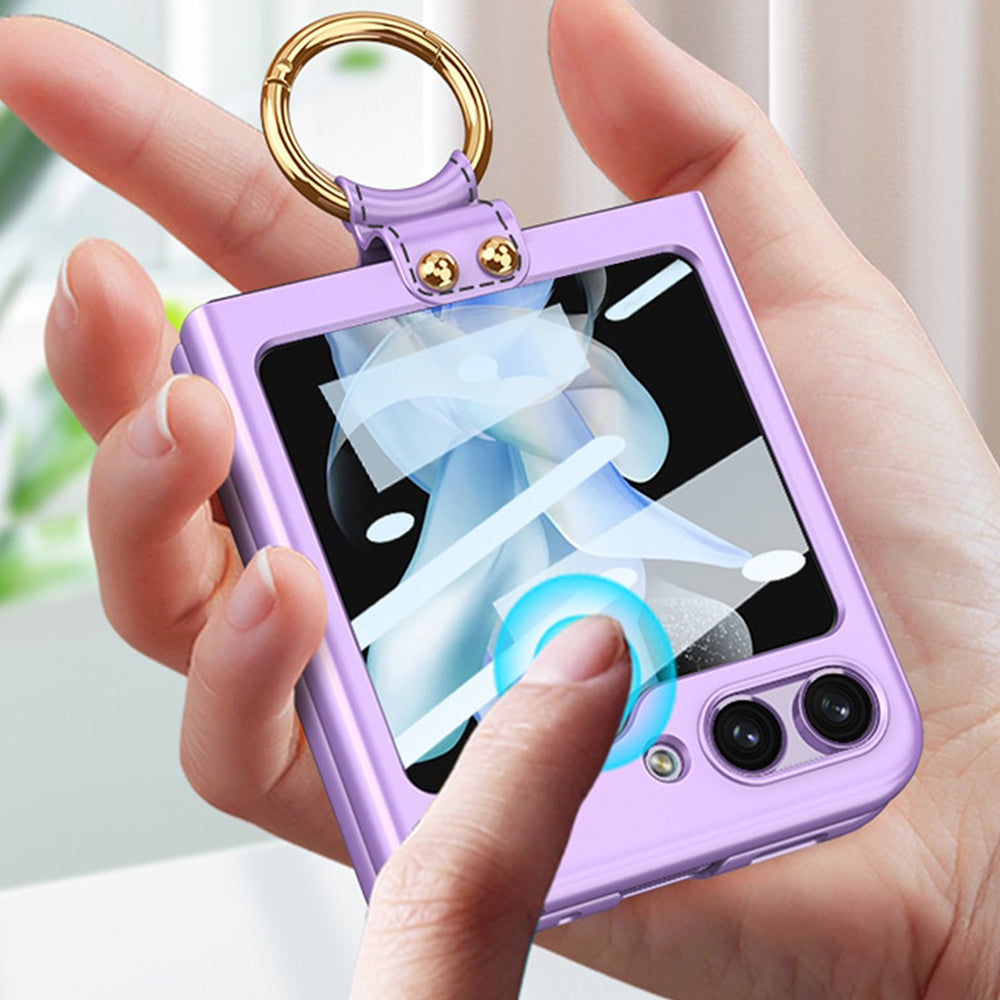 Galaxy Z Flip5 Luxury Ring Holder Matte Shockproof Case