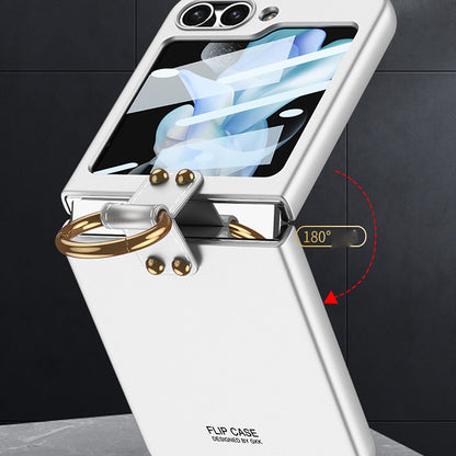 Galaxy Z Flip5 Luxury Ring Holder Matte Shockproof Case