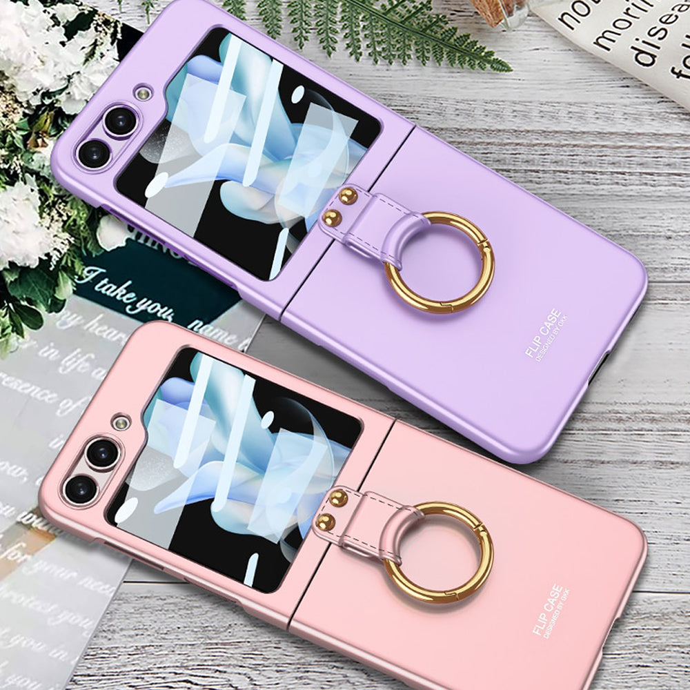 Galaxy Z Flip5 Luxury Ring Holder Matte Shockproof Case