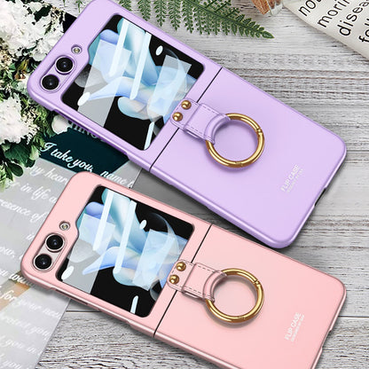 Galaxy Z Flip5 Luxury Ring Holder Matte Shockproof Case
