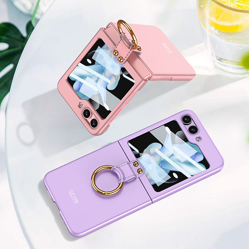 Galaxy Z Flip5 Luxury Ring Holder Matte Shockproof Case