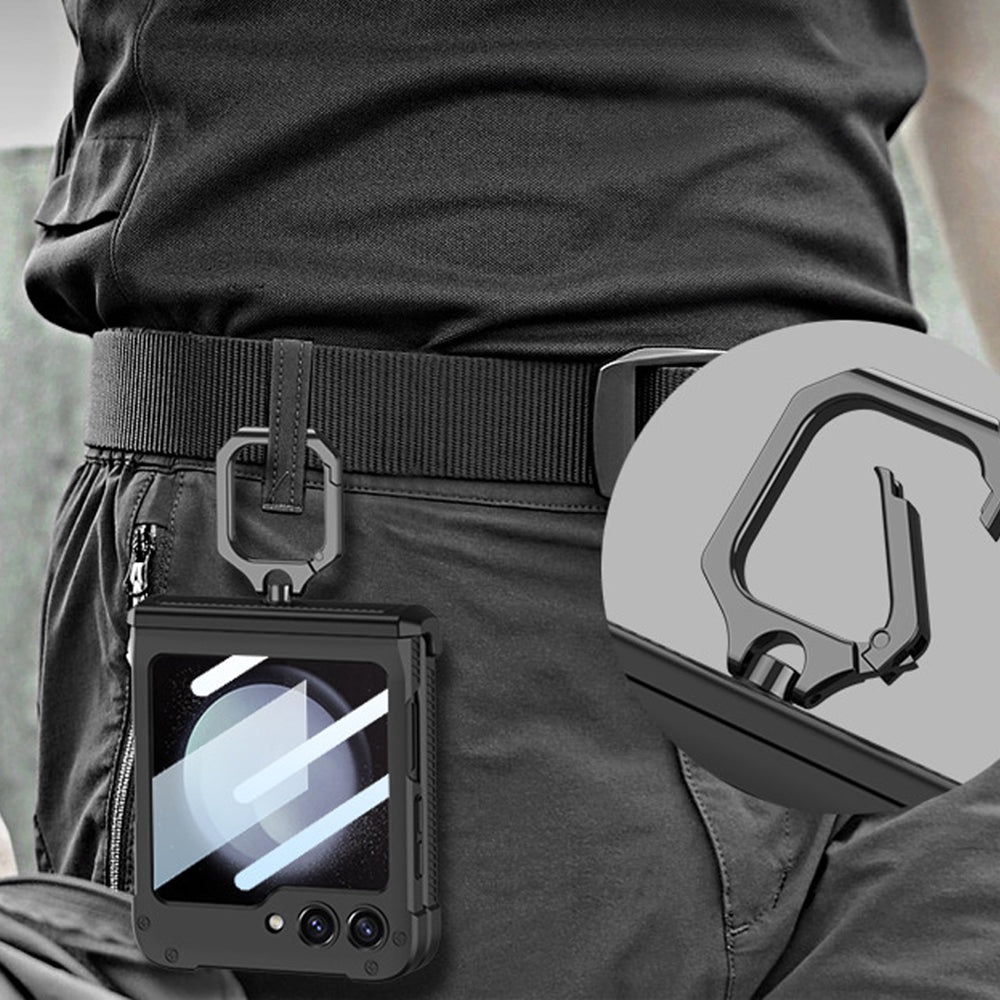 Galaxy Z Flip5 Shockproof Electroplating Magnetic With Buckle Holder Case