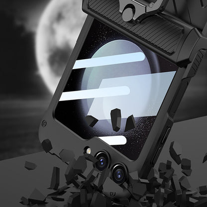 Galaxy Z Flip5 Shockproof Electroplating Magnetic With Buckle Holder Case