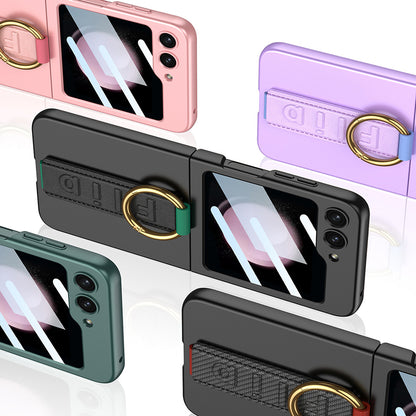 Galaxy Z Flip5 Electroplating Wrist Strap Ring Stand Case