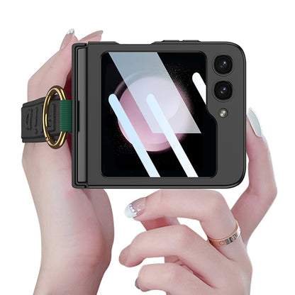 Galaxy Z Flip5 Electroplating Wrist Strap Ring Stand Case