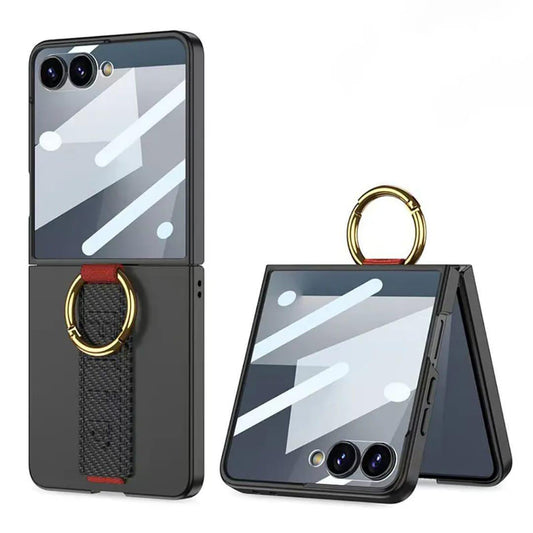 Galaxy Z Flip7 GKK 360° Strap Case with Screen Protector – Shockproof, Stylish & Secure