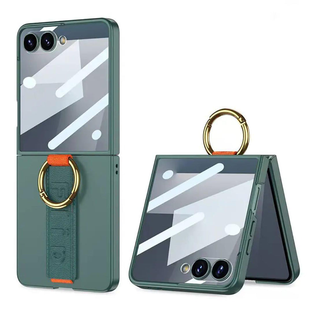 Galaxy Z Flip7 GKK 360° Strap Case with Screen Protector – Shockproof, Stylish & Secure