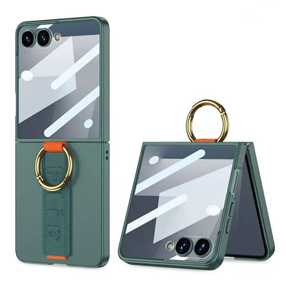 Galaxy Z Flip7 GKK 360° Strap Case with Screen Protector – Shockproof, Stylish & Secure