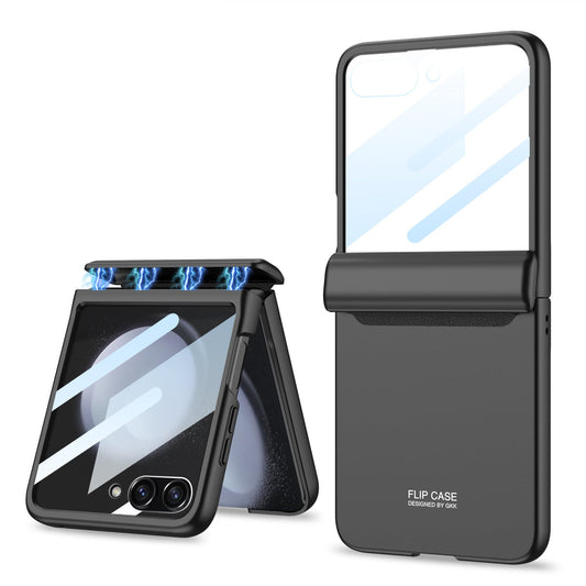 Galaxy Z Flip7 Magnetic Hinge Full Protection With Front Glass Case