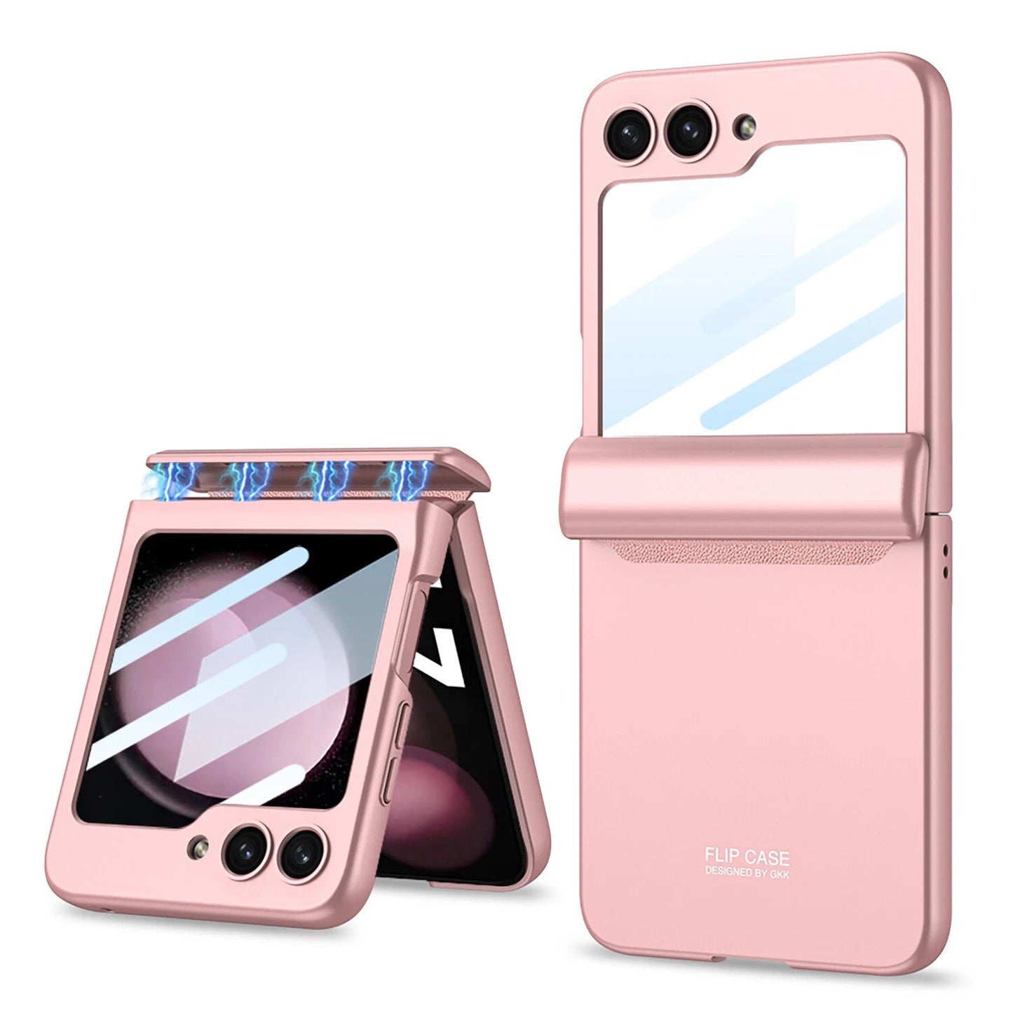 Galaxy Z Flip7 Magnetic Hinge Full Protection With Front Glass Case