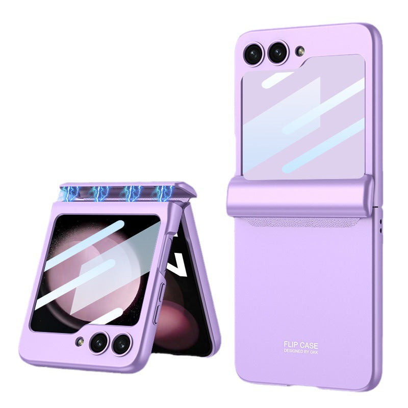Galaxy Z Flip7 Magnetic Hinge Full Protection With Front Glass Case
