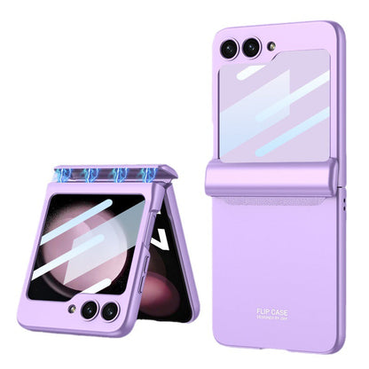 Galaxy Z Flip7 Magnetic Hinge Full Protection With Front Glass Case