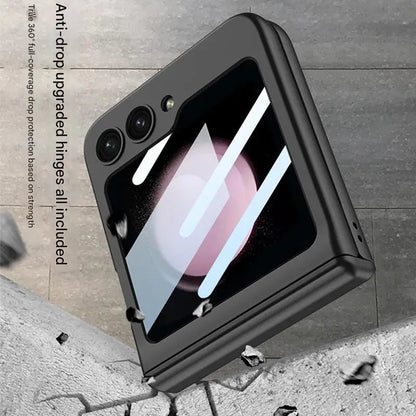 Galaxy Z Flip7 Magnetic Hinge Full Protection With Front Glass Case