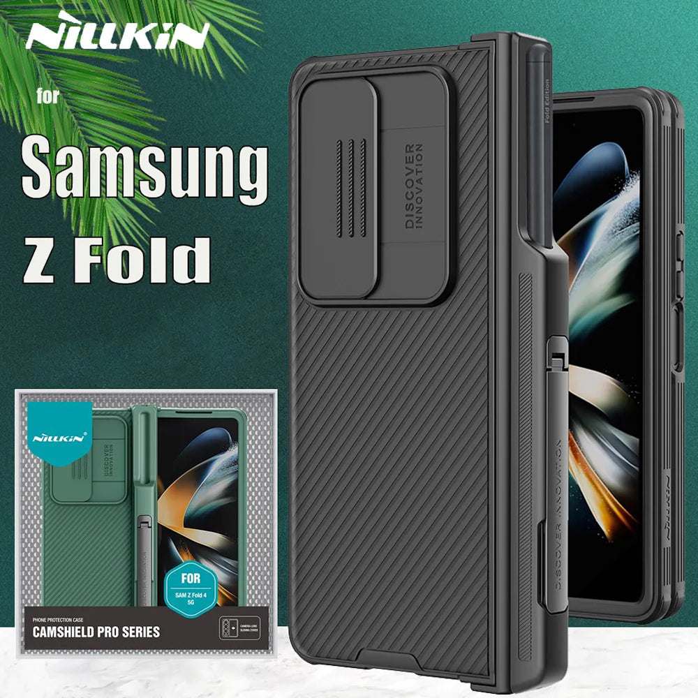 Galaxy Z Fold5 Camshield With Stand and Pen Holder Slot Back Case