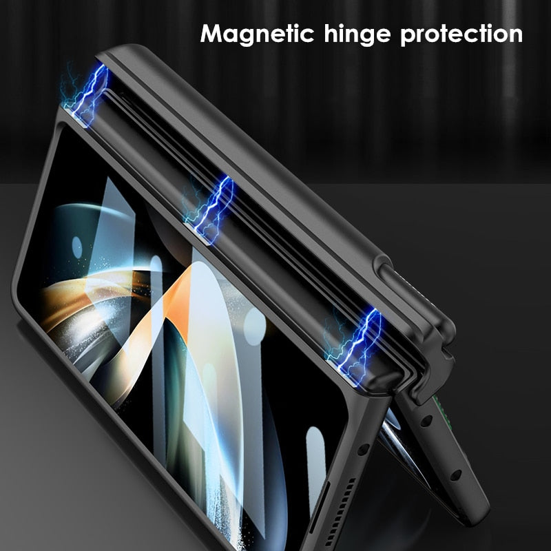 Galaxy Z Fold6 Wristband Magnetic Hinge Pen Holder Strap Case