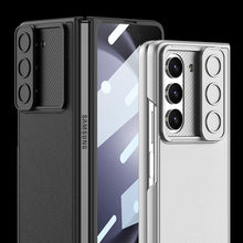 Load image into Gallery viewer, Galaxy Z Fold5 Luxury Leather Lens Slide Window Business Shockproof Shell Case
