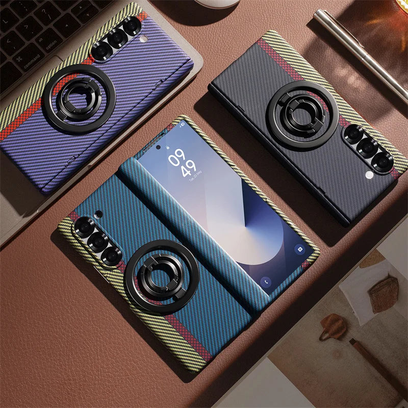 Galaxy Z Fold7 Carbon Fiber 360° Protective Case  – Full Body Shockproof Cover