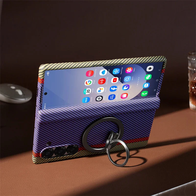 Galaxy Z Fold7 Carbon Fiber 360° Protective Case  – Full Body Shockproof Cover