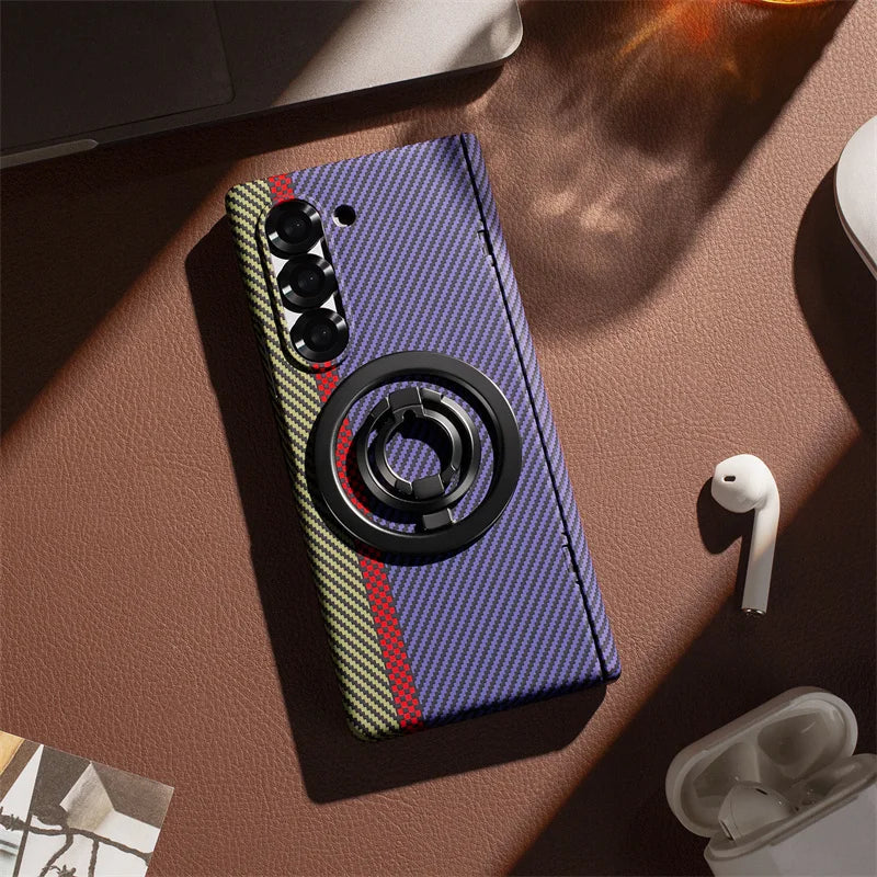 Galaxy Z Fold7 Carbon Fiber 360° Protective Case  – Full Body Shockproof Cover