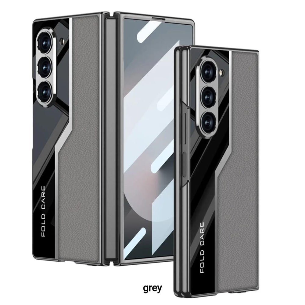 Galaxy Z Fold6 Thin Electroplated Leather Shockproof Blade Case